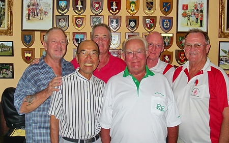 Tuesday’s winners, with Keith Phillips, 3rd right, wearing the biggest smile.